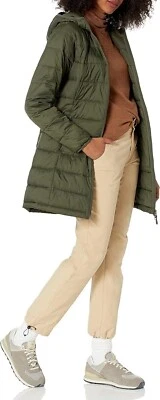 Women's Hooded Jacket  Water-Resistant Hooded Puffer Coat OLIVE XL - Image 1 of 3