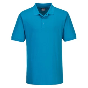Polo Shirt size XXL sky blue work top Rib collar & cuffs portwest b210 - Picture 1 of 3