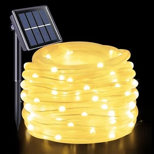 100led 8Modes Solar Powered Rope Light 33ft Outdoor Rope Lights Garden Christmas - Picture 1 of 12