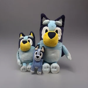 Bluey Cartoon TV Show Plush Lot Set Of 3 One Is Electronic Talking 17” 12” - Picture 1 of 3