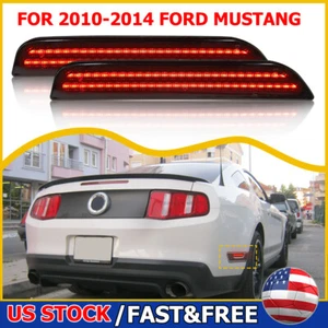 SMOKED Red Rear LED Side Marker Light Bumper Trim Decor For 10-14 Ford Mustang - Picture 1 of 10