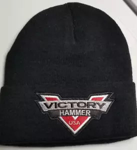 Berretto in maglia berretto ricamo moto Victory Hammer nero vestibilità piccola - Foto 1 di 2
