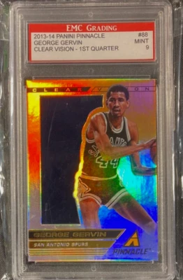 '13-14 Pinnacle Clear Vision 1st Quar. George Gervin #88 Graded 9 MINT CF 61223 - Image 1 of 2