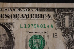 [APRIL 14, 1975] $1 ONE DOLLAR   BIRTHDAY/ANNIVERSARY NOTE.  SN # L 19754014 A - Picture 1 of 3