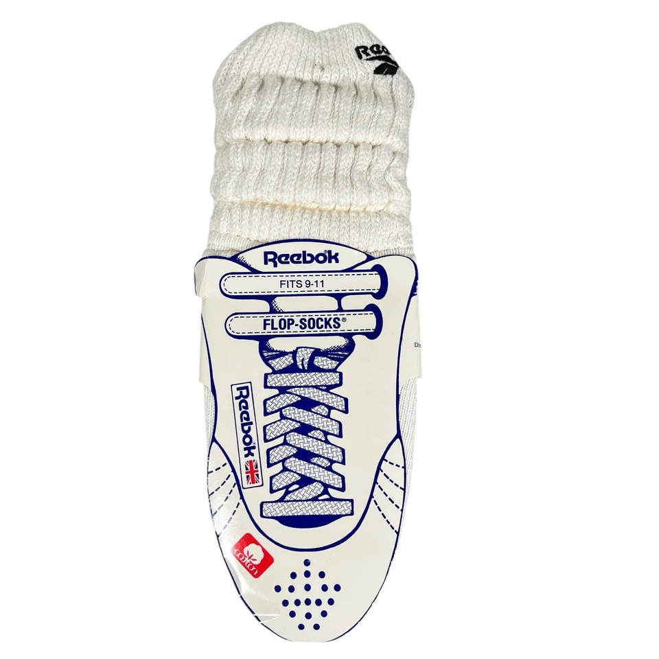 VTG 80’s Reebok International Ltd Slouch Scrunchie Aerobic Flop Sock Sz 9-11 - Image 1 of 4