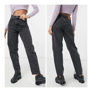 Levi’s Premium Women’s High Rise Loose Taper Black Washed Jeans Size 25 NEW - Picture 1 of 12