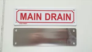MAIN DRAIN SIGN ( ALUMINIUM 2X7 )-REF24-1027 - Picture 1 of 2