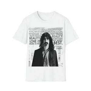 Camiseta de algodón suave para hombre y mujer. Letra de Frank Zappa - Imagen 1 de 7