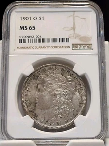 1901-O Morgan Silver Dollar $1 NGC MS65 Toning  - Picture 1 of 5