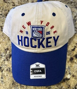 New York Rangers Mütze weiß/blau UNISEX verstellbarer Riemen Kappe NHL Hockey OSFA NEU - Bild 1 von 4