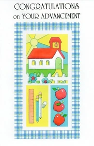 Bonita Tarjeta de FELICITACIONES AVANCE, Escuela por Saludos Populares + Sobre - Imagen 1 de 4