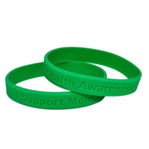 10 Pc I Support Mental Health Awareness Medical Grade Silicone Bracelets - Picture 1 of 1