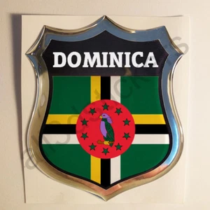 Adesivi Dominica Scudetto Dominica 3D Bandiera Resinato Adesivo Vinile Resinati - Imagen 1 de 1