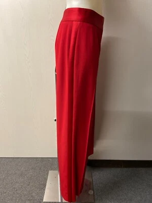 Womens Vintage red tuxedo pants | 80s vintage high-rise trousers | Size EU 44 - Image 1 of 4