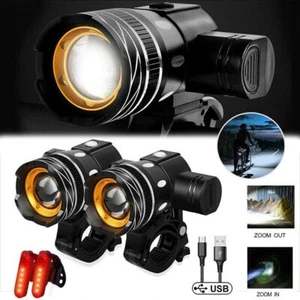 30000LM USB Rechargeable LED MTB Bicycle Light Racing Headlight & Rear Lamp Kit - Picture 1 of 21