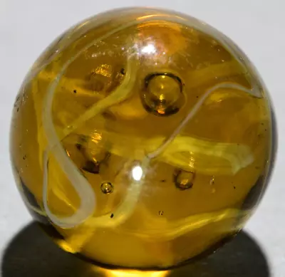 Veiligglas Vintage Marble Amber Bubbles Wirepull Type 2, 50's 21/32'' • 10.27€