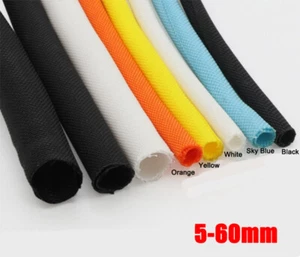 Tubo de manga trenzado dividido cable funda de alambre aislamiento ignífugo 5-60 mm - Imagen 1 de 14