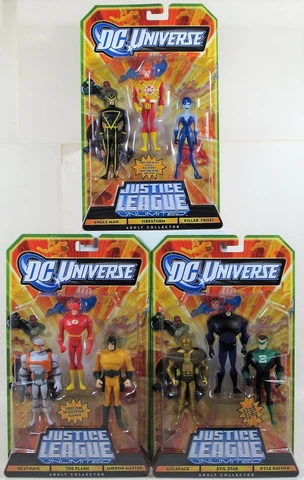 Justice League Unlimited 3-Packs LOT OF 3! Firestorm Heatwave Killer Frost More! Cover