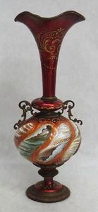 VINTAGE WIENER ÖSTERREICH EMAILLE BRONZE 5" KNOSPENVASE - Bild 1 von 15