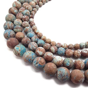 Blue Calsilica Jasper Matte Round Beads Size 4mm to 20mm 15.5" Strand - Picture 1 of 3