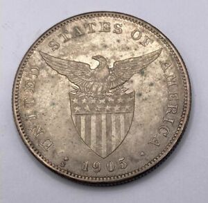 1 Peso 1905-S US-Philippine United States of America Coin - Stock #A3