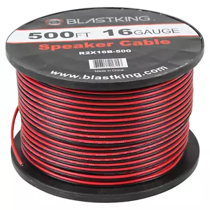 Cable de altavoz de 2 conductores Blastking R2X16B-500 16 AWG 500 pies - Imagen 1 de 1