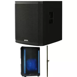 Gemini Sound ZRX-S18BT w/ On-Stage SW Black, Gemini GD-L215PRO Speaker Bundle - Picture 1 of 10