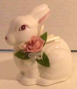 LEFTON Rabbit Bunny #06005 c1987 W/ Foil Tag Vintage Easter Spring Ceramic - Picture 1 of 5