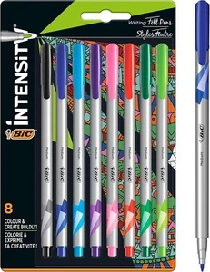 BIC Intesnity Fine Felt Tip Pens fine Point 0.8 mm Set of 8 Assorted colours - Picture 1 of 6
