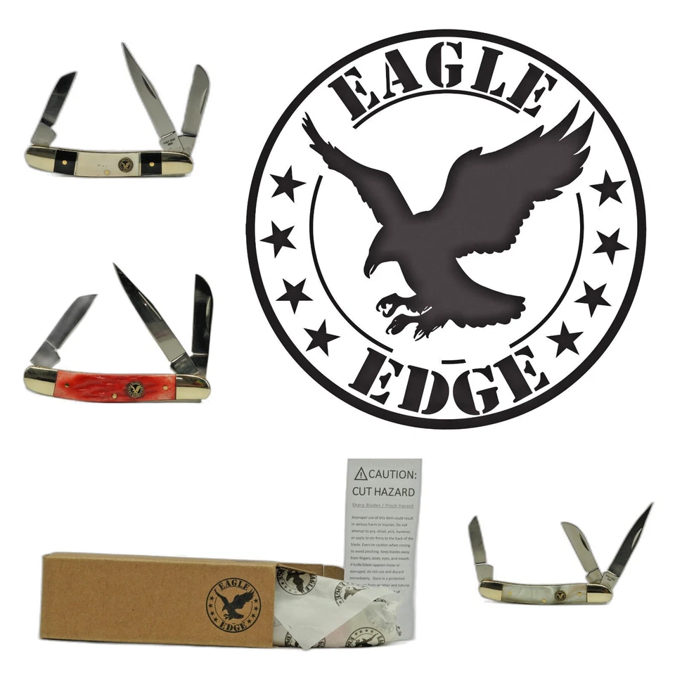 RESTOCKED! - EAGLE EDGE Pocket Knife, Stockman THREE Blade, 3.25" / Select Color - Image 1 of 1