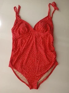 Isabel Maternity Red Polka Dot One Piece Swimsuit Sz L - Picture 1 of 4