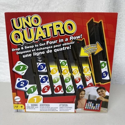 UNO Quatro Game with Colored Tiles & Plastic Game Grid for Adults/Family - Image 1 of 4