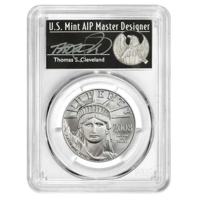 2008-W Burnished $100 American Platinum Eagle PCGS SP70 Thomas Cleveland Label - Image 1 of 2