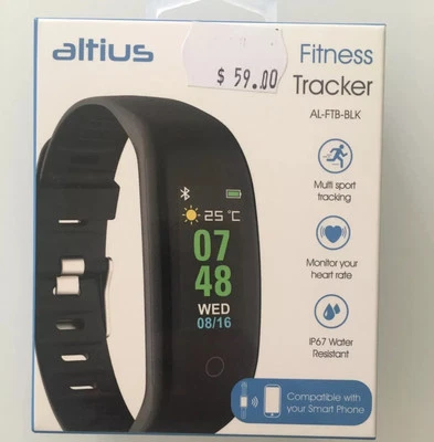 Altius Fitness Tracker Watch Wristband Bracelet Style BLK - Image 1 of 3