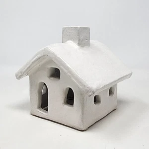 Pottery Barn Red Clay Christmas Village Small House White Glazed Holiday Decor - Picture 1 of 14