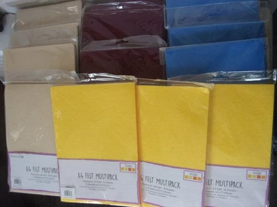 13 x Packs Dovecraft Felt A4 Sheets Multipack Craft Sewing - Image 1 of 2