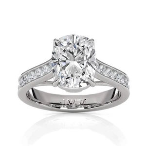 Trellis Style Prong Set Cushion Diamond Engagement Ring GIA F Color VS2 0.7 Ctw - Picture 1 of 6