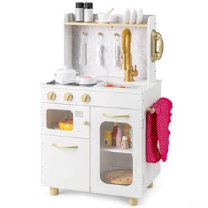 Kids Kitchen Set Pretend Play Kitchen w/ Stoves, Faucet, Sink, Telephone - Picture 1 of 8