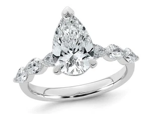 2.60 Carat (ctw VS, F) Certified Lab-Grown Diamond Engagement Ring 14K Gold - Picture 1 of 5