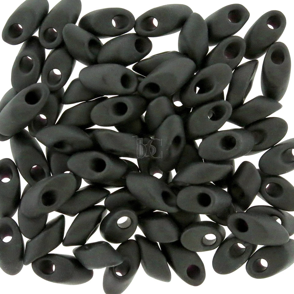 Cuentas largas Miyuki Magatama, negro mate # 401F ~ 8,5 gramos Foto 1 de 1