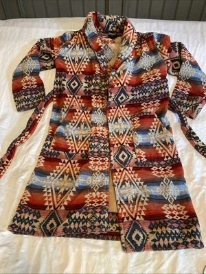 Vintage Pendleton Western Wear 100% Cotton Robe Small Aztec Printe/ Belt  RARE - Image 1 of 4