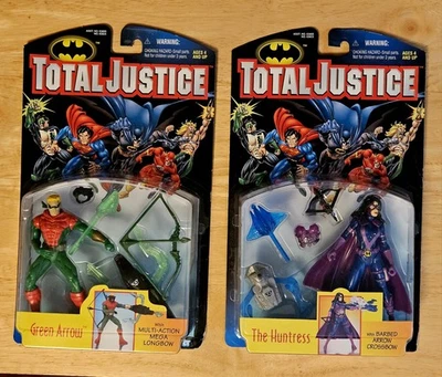 Kenner Total Justice HUNTRESS & GREEN ARROW Action Figure JLA JLU Vintage 1997 - Image 1 of 4