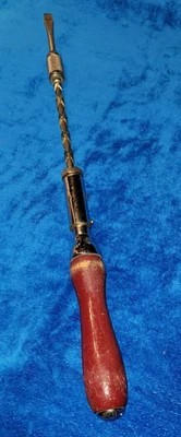 OUTIL ANCIEN GRAND  TOURNEVIS A SPIRALE MARQUE SPEEDRILL N° 2 / 471 - Photo 1/4