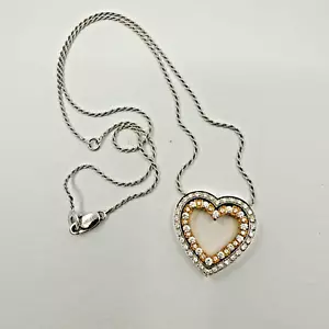 DAMIANI "Belle Epoque" Double Heart Necklace Diamond - Picture 1 of 9