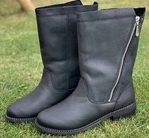 Botas Emu Explorer Yancoal Impermeables de Cuero y Gamuza Negra/Carbón - Imagen 1 de 4