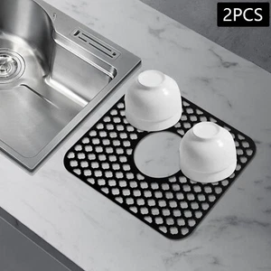 2PCS Alfombrilla Cuadrada para Fregadero Alfombrilla Protectora para Fregadero Silicona Aislada - Imagen 1 de 19