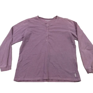 Woolrich Shirt Womens Large Long Sleeve Lightweight Crew Neck Henley Purple - Picture 1 of 12