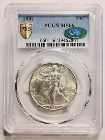 1937 P Walking Liberty Half Dollar PCGS MS-66 CAC Cover