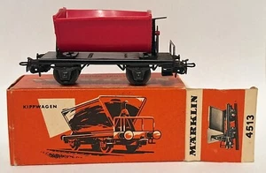 Vintage 1962 Marklin HO #4513 Side Dump Tipping Car Red w Lock Bar in Orig Box - Picture 1 of 9