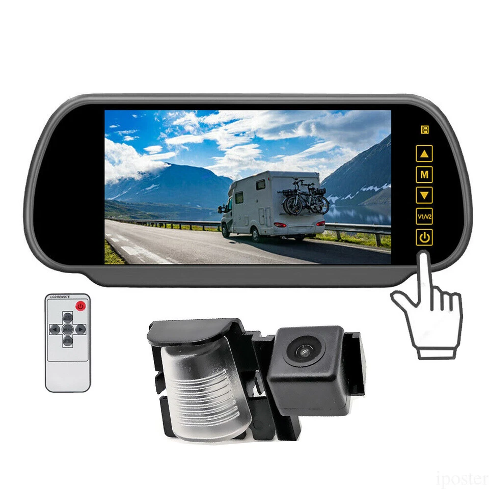 7" MIRROR CAR MONITOR BACKUP CAMERA FOR JEEP WRANGLER 2007 TO 2017 09 10 11 2012 - Image 1 of 4